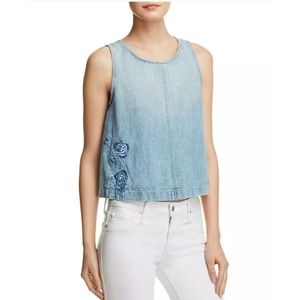 J Brand Tayla  Denim top in Blue Iris